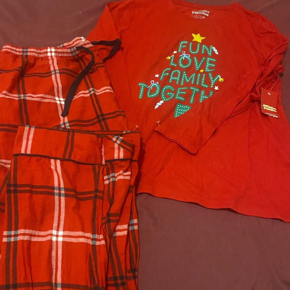Jammies For Your Families Christmas Pajamas Red Plaid Womens Size XL Holidays